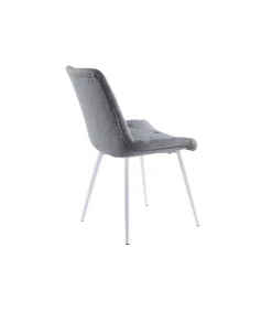 Pack de 4 sillas para cocina o comedor Marlene tapizado textil gris/blanco, 85 cm(alto)53 cm(ancho)61 cm(largo)