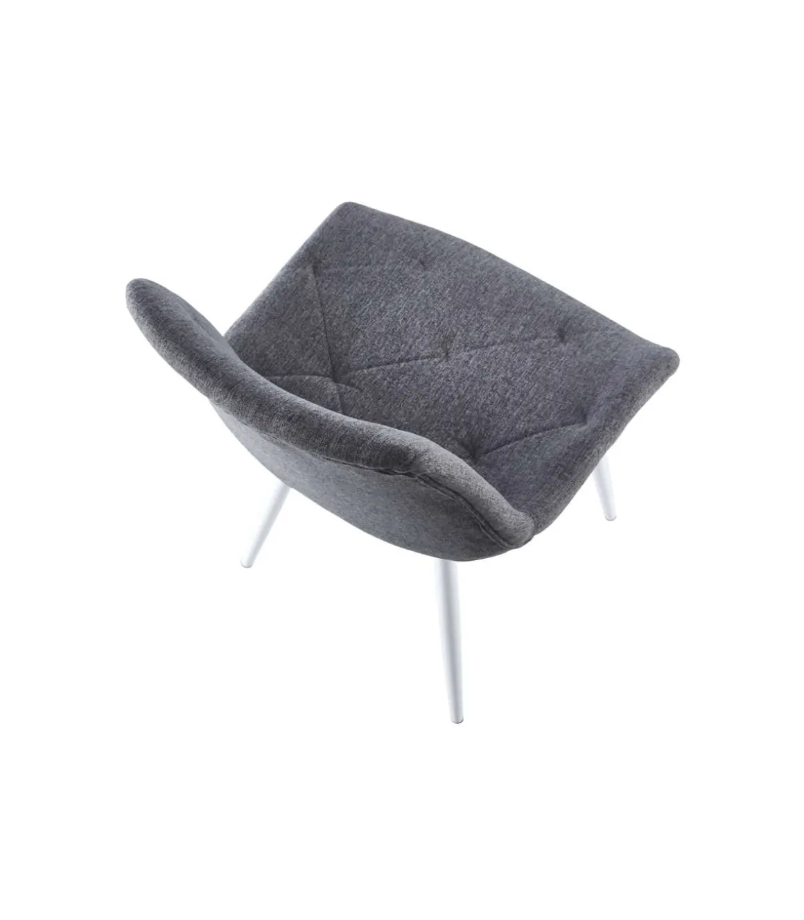 Pack de 4 sillas para cocina o comedor Marlene tapizado textil gris/blanco, 85 cm(alto)53 cm(ancho)61 cm(largo)