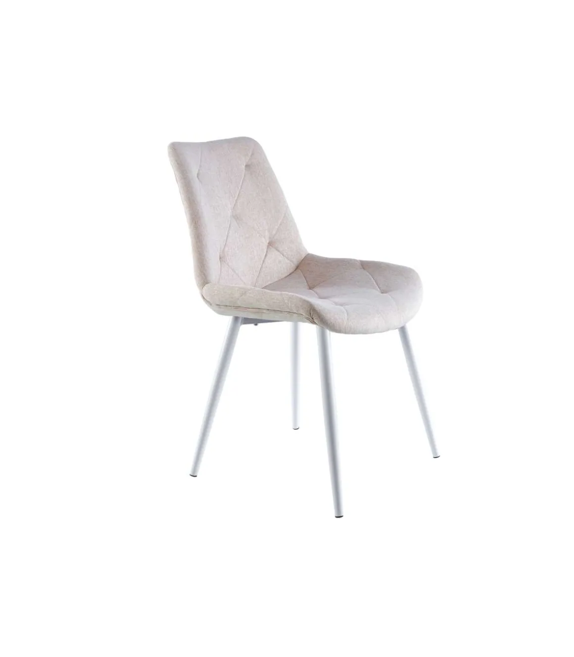 Pack de 4 sillas para cocina o comedor Marlene tapizado textil beige/blanco, 85 cm(alto)53 cm(ancho)61 cm(largo)