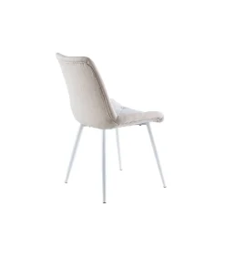 Pack de 4 sillas para cocina o comedor Marlene tapizado textil beige/blanco, 85 cm(alto)53 cm(ancho)61 cm(largo)