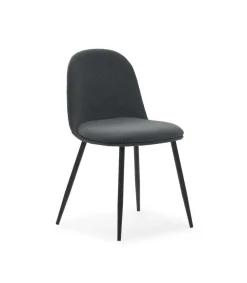 Pack de 4 sillas para cocina o comedor Dalila tapizado textil gris oscuro, 48/80cm(alto) 49.5cm(ancho) 52cm(fondo)