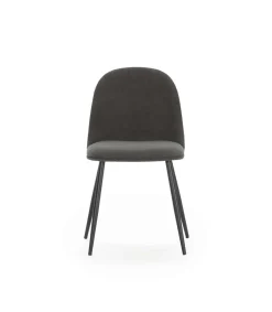 Pack de 4 sillas para cocina o comedor Dalila tapizado textil gris oscuro, 48/80cm(alto) 49.5cm(ancho) 52cm(fondo)