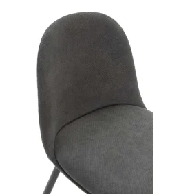 Pack de 4 sillas para cocina o comedor Dalila tapizado textil gris oscuro, 48/80cm(alto) 49.5cm(ancho) 52cm(fondo)