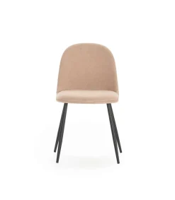 Pack de 4 sillas para cocina o comedor Dalila tapizado textil rosa claro, 48/80cm(alto) 49.5cm(ancho) 52cm(fondo)