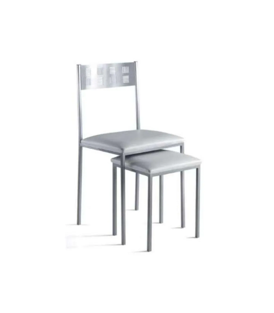 Pack de 4 sillas para salón o cocina acabado blanco, 83 cm(alto)46 cm(ancho)39 cm(largo)