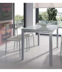 Pack de 4 sillas para salón o cocina acabado blanco, 83 cm(alto)46 cm(ancho)39 cm(largo)