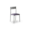 Pack de 4 sillas Rocío tapizado en polipiel morado, 41 x 47 x 86 cm (largo x ancho x alto)