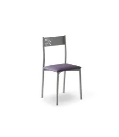 Pack de 4 sillas Rocío tapizado en polipiel morado, 41 x 47 x 86 cm (largo x ancho x alto)