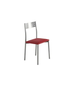Pack de 4 sillas Rocío tapizado en polipiel rojo, 41 x 47 x 86 cm (largo x ancho x alto)