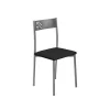 Pack de 4 sillas Rocío tapizado en polipiel negro, 41 x 47 x 86 cm (largo x ancho x alto)