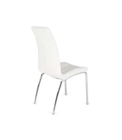 Pack de 4 sillas San Sebastián tapizado en polipiel blanco. 42 cm(ancho ) 96 cm(altura) 55 cm(fondo)
