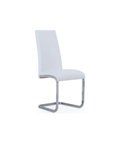 Pack de 4 sillas Smile de comedor tapizada en símil piel blanco, 45 x 51 x 103 cm (ancho x largo x alto)