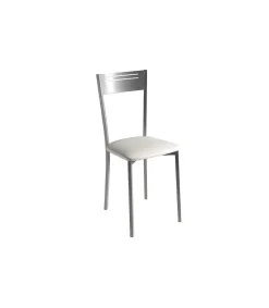 Pack de 4 sillas tapizado en polipiel blanco, 86cm(alto) 40cm(ancho) 47cm(largo)