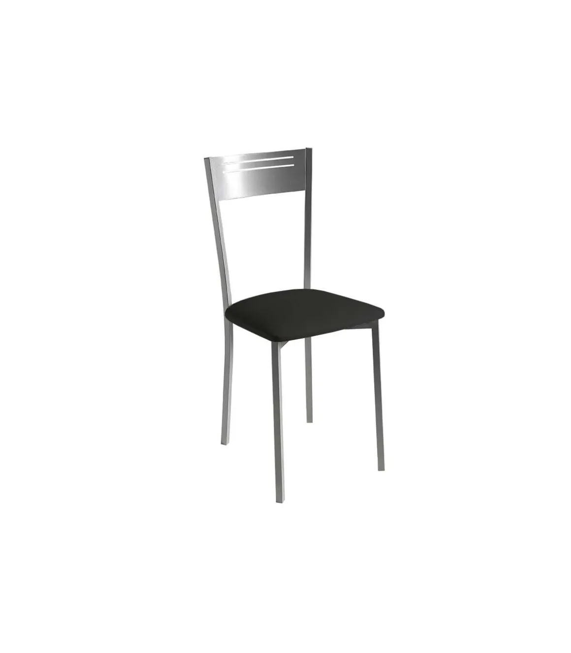 Pack de 4 sillas tapizado en polipiel negro, 86cm(alto) 40cm(ancho) 47cm(largo)