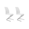Pack de 2 sillas Unique tapizadas en tejido PU blanco, 100cm(alto) 43cm(ancho) 62cm(largo)