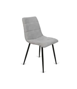 Pack de 4 sillas Valencia tapizadas en tejido gris. 45 cm(ancho ) 86 cm(altura) 51 cm(fondo)
