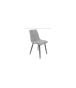 Pack de 4 sillas Valencia tapizadas en tejido gris. 45 cm(ancho ) 86 cm(altura) 51 cm(fondo)