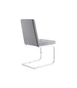 Pack de 4 sillas Vanity para Salon o Cocina, tapizado gris, 93 cm(alto)45 cm(ancho)58 cm(fondo).