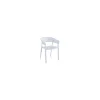 Pack de 4 sillones Bari para salón, cocina o terraza acabado blanco, 73.5cm(alto) 54cm(ancho) 50.5cm(fondo).