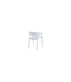 Pack de 4 sillones Bari para salón, cocina o terraza acabado blanco, 73.5cm(alto) 54cm(ancho) 50.5cm(fondo).