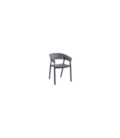 Pack de 4 sillones Bari para salón, cocina o terraza acabado gris antracita, 73.5cm(alto) 54cm(ancho) 50.5cm(fondo).