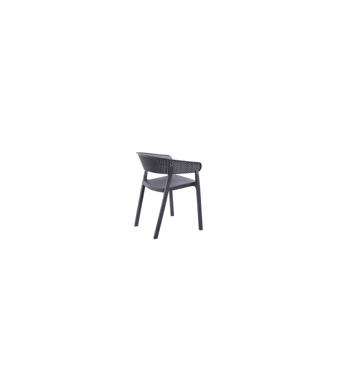 Pack de 4 sillones Bari para salón, cocina o terraza acabado gris antracita, 73.5cm(alto) 54cm(ancho) 50.5cm(fondo).
