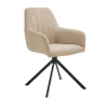 Pack de 2 sillones Gabi tapizadas en textil beige tostado, 85cm(alto) 42cm(ancho) 58cm(fondo)