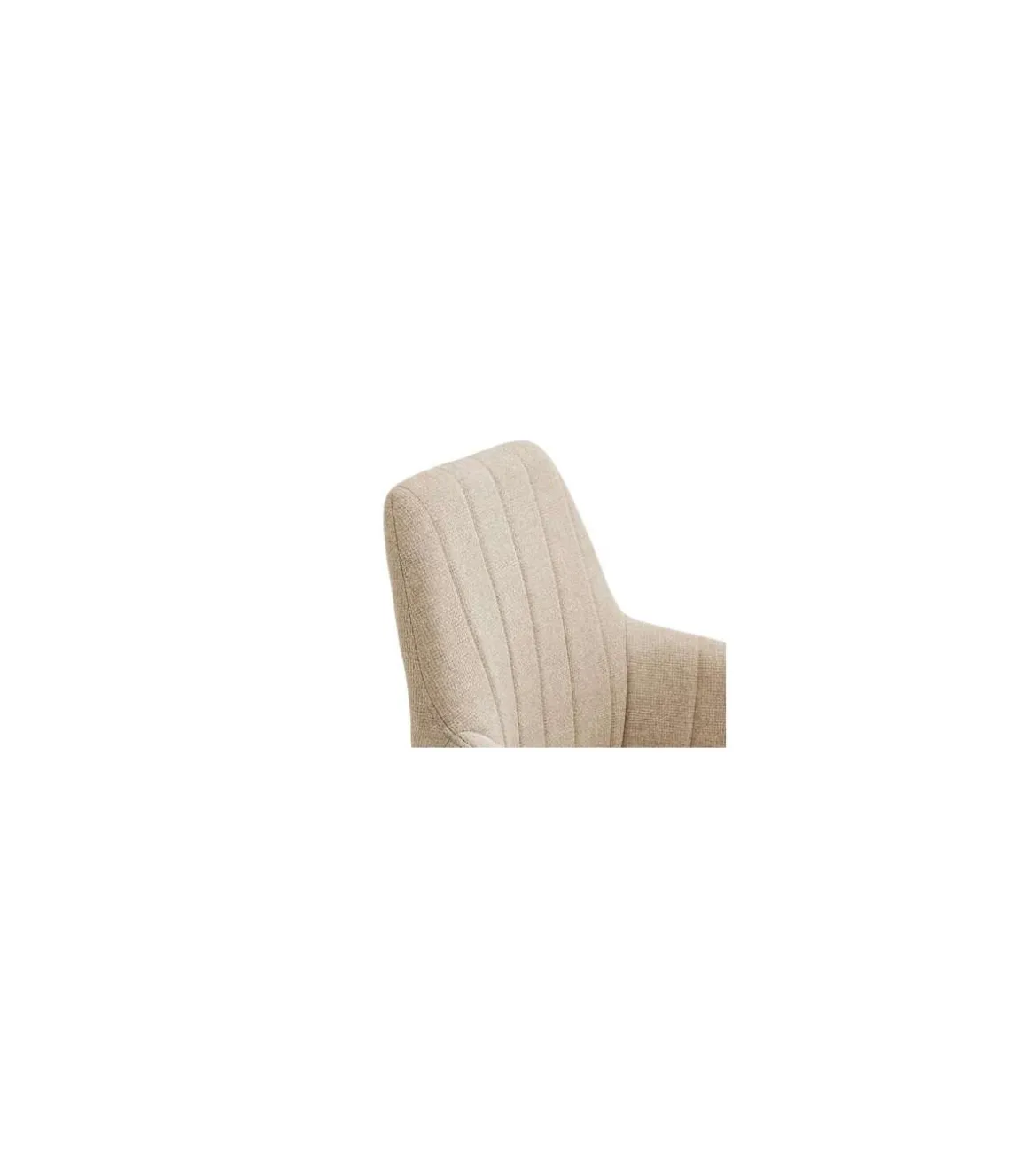 Pack de 2 sillones Gabi tapizadas en textil beige tostado, 85cm(alto) 42cm(ancho) 58cm(fondo)