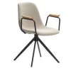 Pack de 2 sillones giratorias modelo Tajo con brazos tapizado textil beige, 81cm(alto) 61cm(ancho) 59cm(largo)