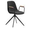 Pack de 2 sillones giratorias modelo Tajo con brazos tapizado textil negro, 81cm(alto) 61cm(ancho) 59cm(largo)