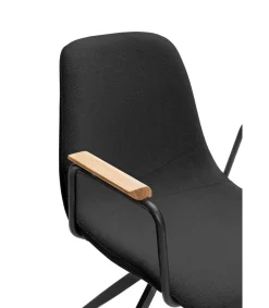 Pack de 2 sillones giratorias modelo Tajo con brazos tapizado textil negro, 81cm(alto) 61cm(ancho) 59cm(largo)