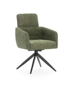 Pack de 2 sillones giratorios modelo Maggie tapizado textil verde, 93cm(alto) 58cm(ancho) 63cm(largo)