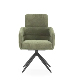 Pack de 2 sillones giratorios modelo Maggie tapizado textil verde, 93cm(alto) 58cm(ancho) 63cm(largo)
