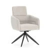 Pack de 2 sillones giratorios modelo Maggie tapizado textil gris claro, 93cm(alto) 58cm(ancho) 63cm(largo)