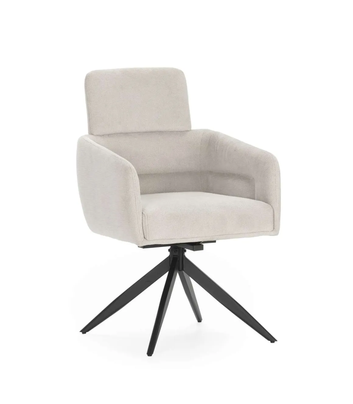Pack de 2 sillones giratorios modelo Maggie tapizado textil gris claro, 93cm(alto) 58cm(ancho) 63cm(largo)