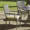 Pack de 4 sillones huitex apilables con cojines Mali acabado ratan sintetico gris, 90cm(alto) 55cm(ancho) 55cm(fondo)