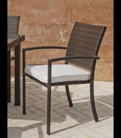 Pack de 4 sillones huitex Bahia apilables con cojines. 88 cm(alto) 55 cm(ancho)60 cm(fondo)