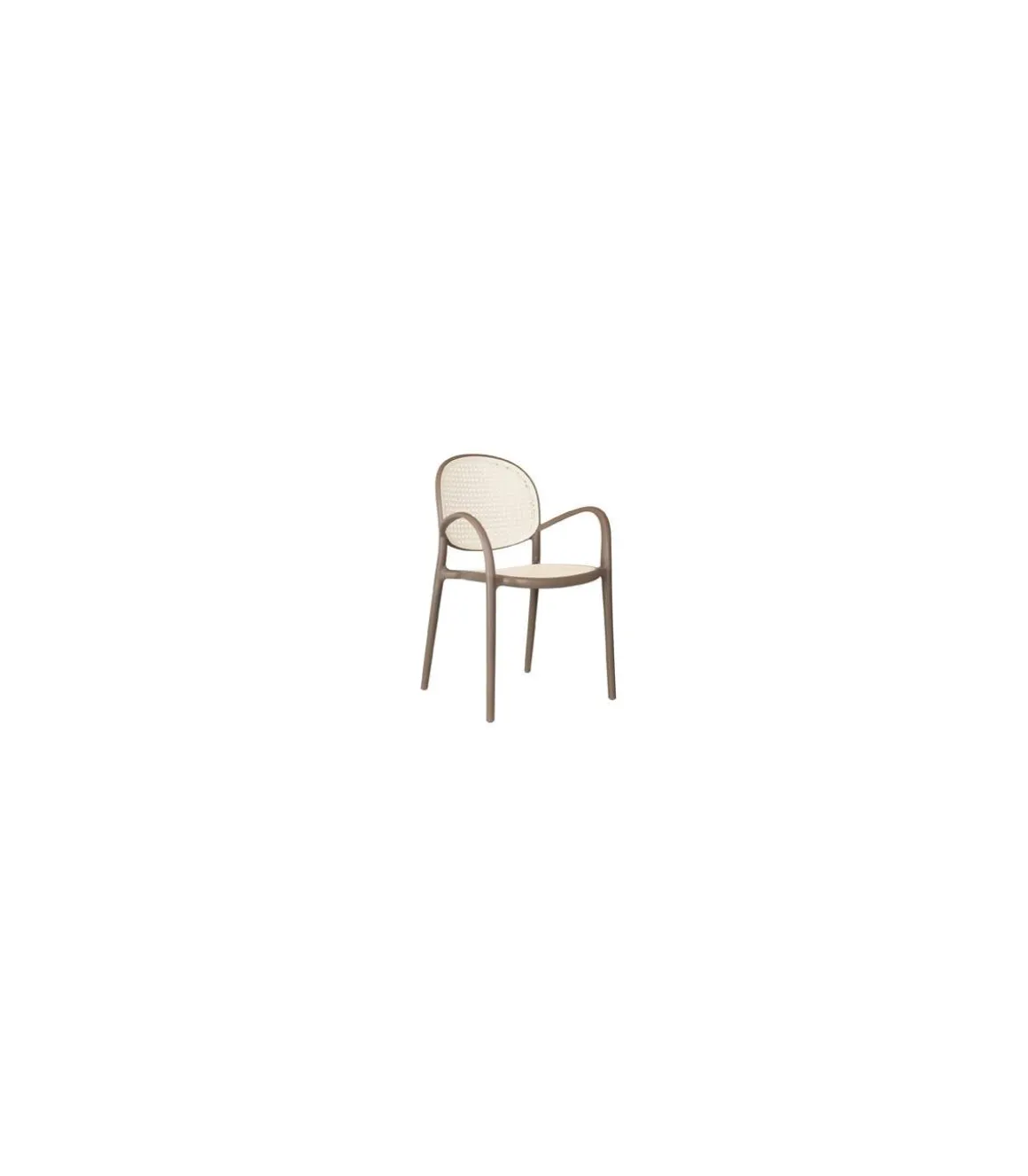 Pack de 4 sillones Masía para salón, cocina o terraza en topo, 85cm(alto) 48cm(ancho) 56cm(fondo).