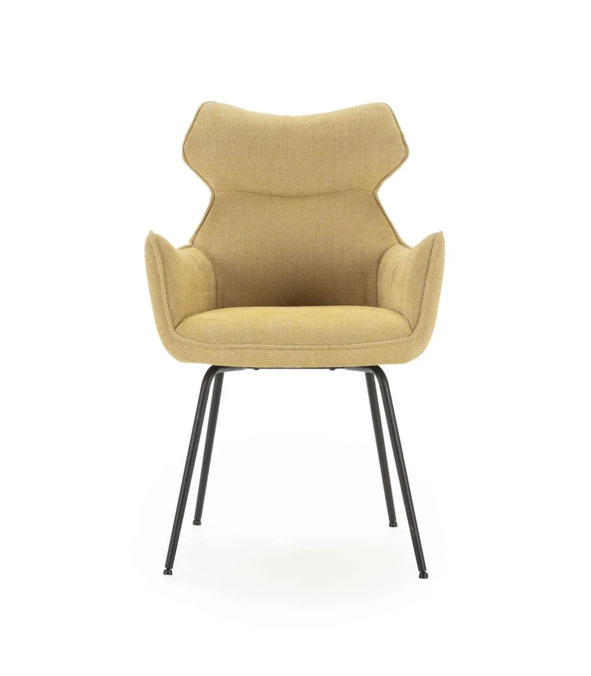 Pack de 2 sillones modelo Dimitri tapizado textil mostaza, 90cm(alto) 60cm(ancho) 65cm(largo)