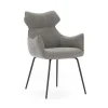 Pack de 2 sillones modelo Dimitri tapizado textil gris, 90cm(alto) 60cm(ancho) 65cm(largo)