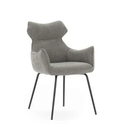 Pack de 2 sillones modelo Dimitri tapizado textil gris, 90cm(alto) 60cm(ancho) 65cm(largo)