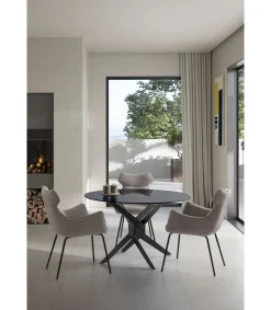 Pack de 2 sillones modelo Dimitri tapizado textil gris, 90cm(alto) 60cm(ancho) 65cm(largo)