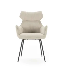 Pack de 2 sillones modelo Dimitri tapizado textil beige, 90cm(alto) 60cm(ancho) 65cm(largo)