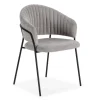 Pack de 2 sillones modelo Lidia tapizado textil gris claro, 81.5cm(alto) 54cm(ancho) 57cm(largo)