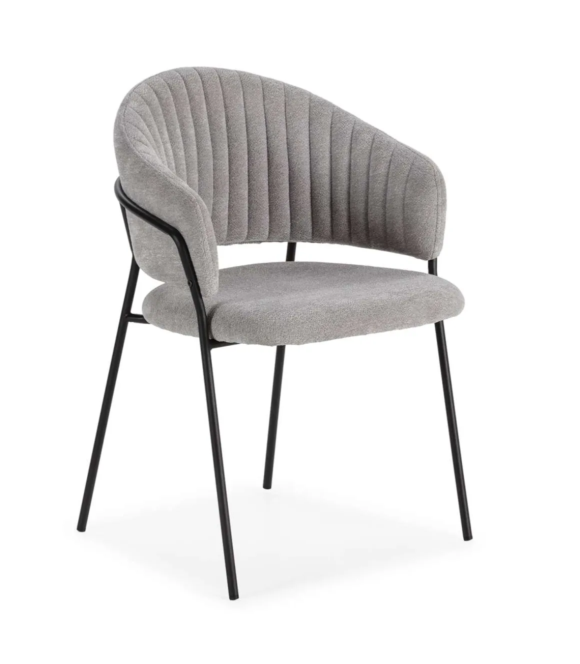 Pack de 2 sillones modelo Lidia tapizado textil gris claro, 81.5cm(alto) 54cm(ancho) 57cm(largo)