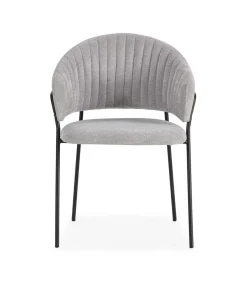 Pack de 2 sillones modelo Lidia tapizado textil gris claro, 81.5cm(alto) 54cm(ancho) 57cm(largo)