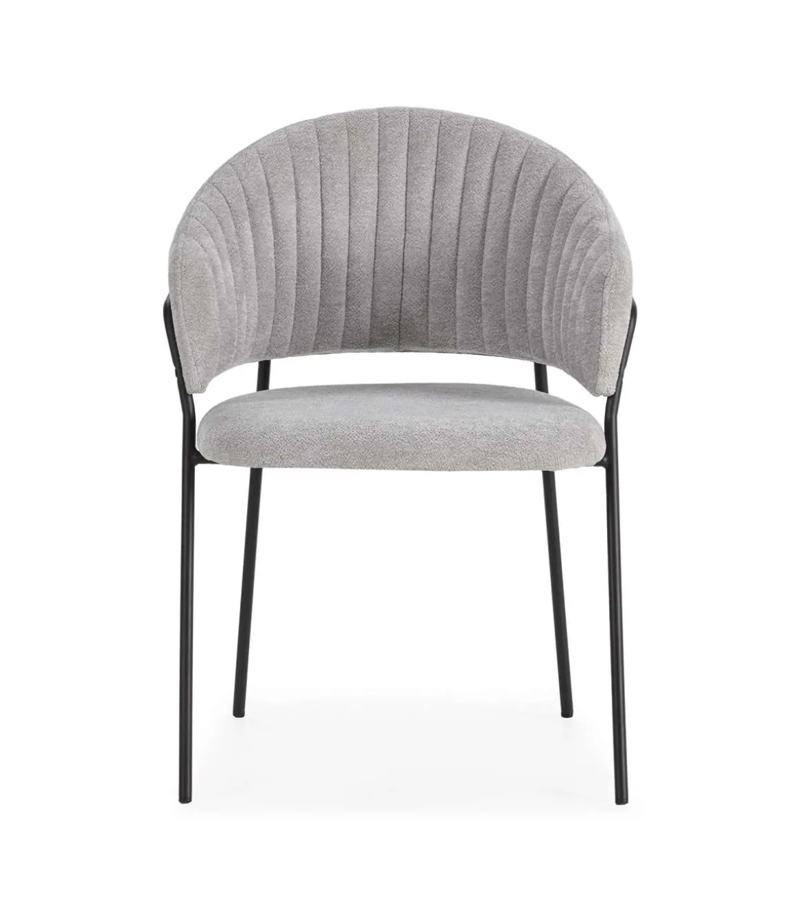 Pack de 2 sillones modelo Lidia tapizado textil gris claro, 81.5cm(alto) 54cm(ancho) 57cm(largo)