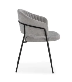 Pack de 2 sillones modelo Lidia tapizado textil gris claro, 81.5cm(alto) 54cm(ancho) 57cm(largo)