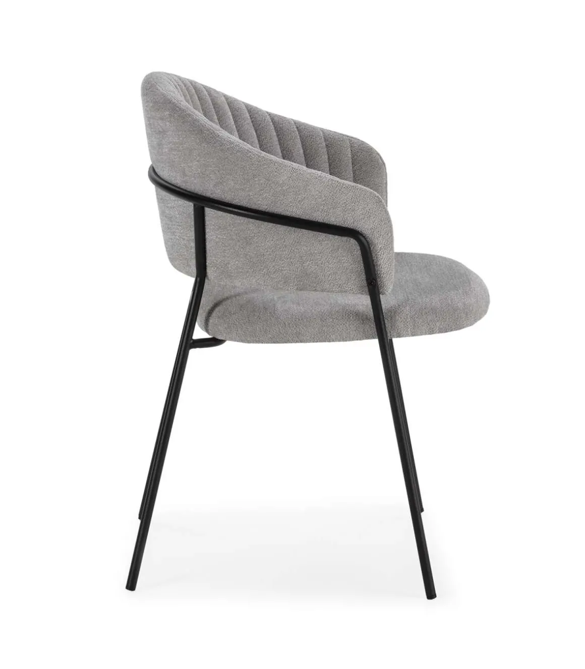 Pack de 2 sillones modelo Lidia tapizado textil gris claro, 81.5cm(alto) 54cm(ancho) 57cm(largo)