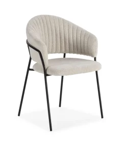 Pack de 2 sillones modelo Lidia tapizado textil blanco, 81.5cm(alto) 54cm(ancho) 57cm(largo)